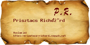 Prisztacs Richárd névjegykártya